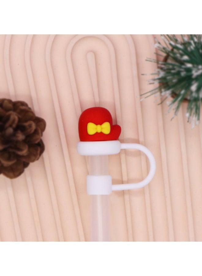 Hot Sale Straw Cap Dustproof Straw Protective Cover Chicken Shape Cute Star Straw Plug 10mm-Color:Small Gloves 10mm-Specifications:Bag Without Straw  - Image 1