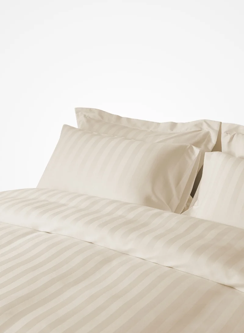 Master Home Textile MicrofiberHotel Duvet Cover Sets, Fits 120 cm x 200 cm Size Bed, 4 Pcs Single Size, Hotel Stripe Pattern