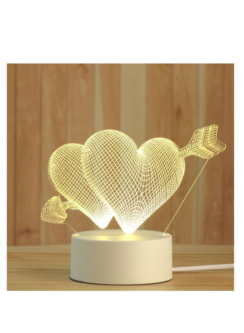 Y&D 3D Usb Table Night Lamp White 10x20centimeter - Image 1