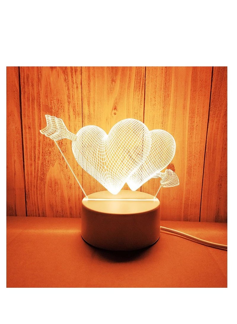 Y&D 3D Usb Table Night Lamp White 10x20centimeter - Image 2