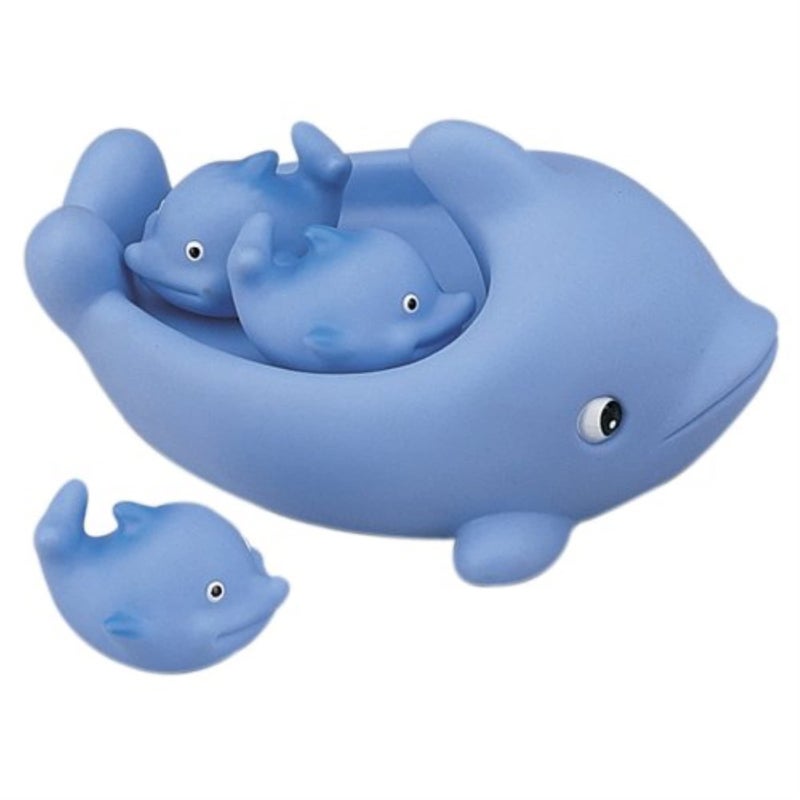 Playmaker Toys Rubber Dolphin Family Set of 4 Baby Bath Toys - Image 1