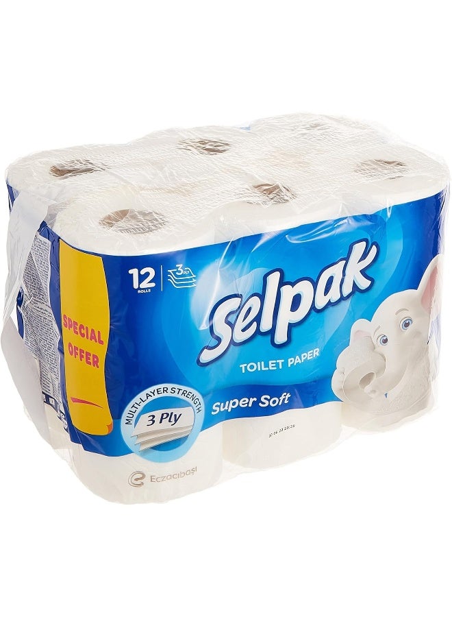 Selpak 3 Ply Toilet Paper 12 Rolls 140 Sheets - Image 2