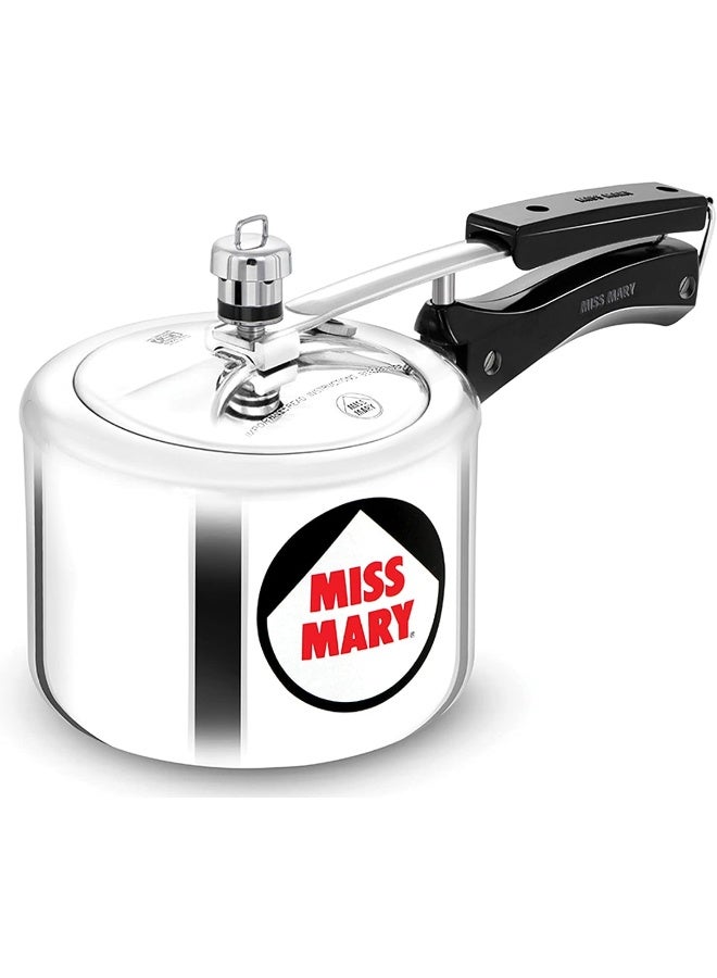 Hawkins 2 Liters Miss Mary Aluminium Pressure Cooker With Inner Lid,Silver  - Image 1