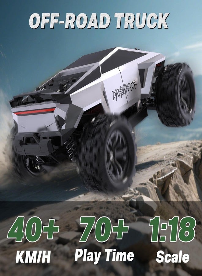 Innofans Fast RC Cars for Adult, 1:18 Fast Remote Control Car 40KMH, 2.4GHz High Speed RC Truck 4WD, Waterproof Monster RC Truck with 2 Rechargeable Batteries, Birthday Gifts for for 8+ Year Old Boys Adults - Image 2