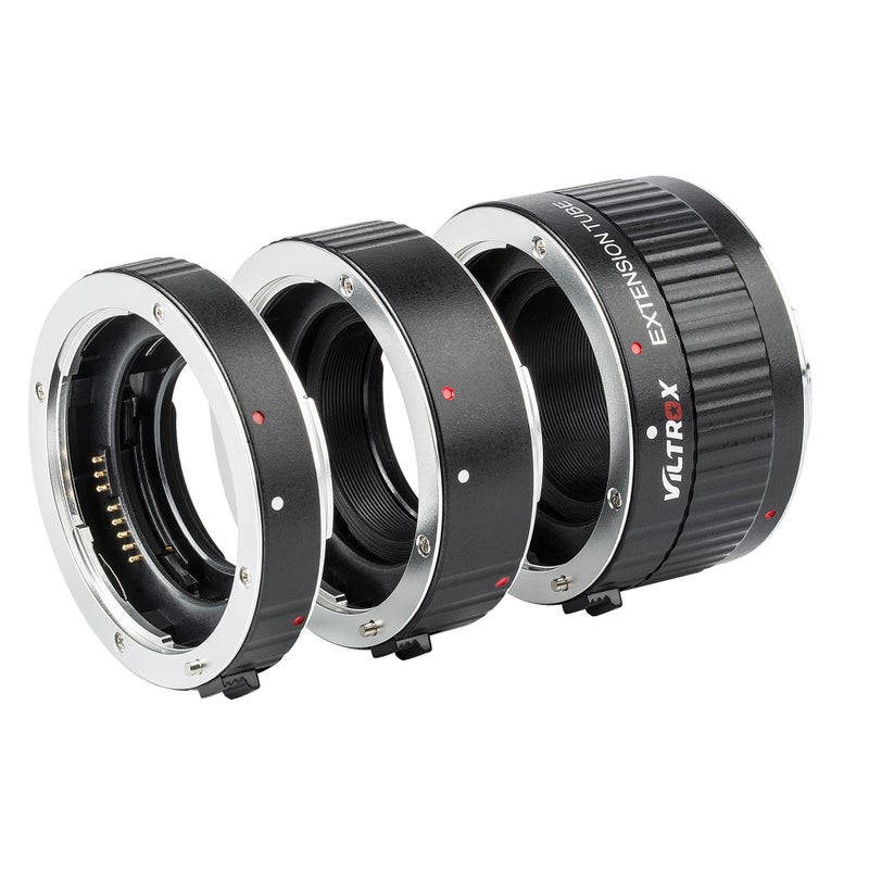 VILTROX DG-C Metal Mount Auto Focus Macro Extension Tube Set Adapter Ring (12mm+20mm+36mm) for Canon EF/EF-S Lens DSLR Camera - Image 1