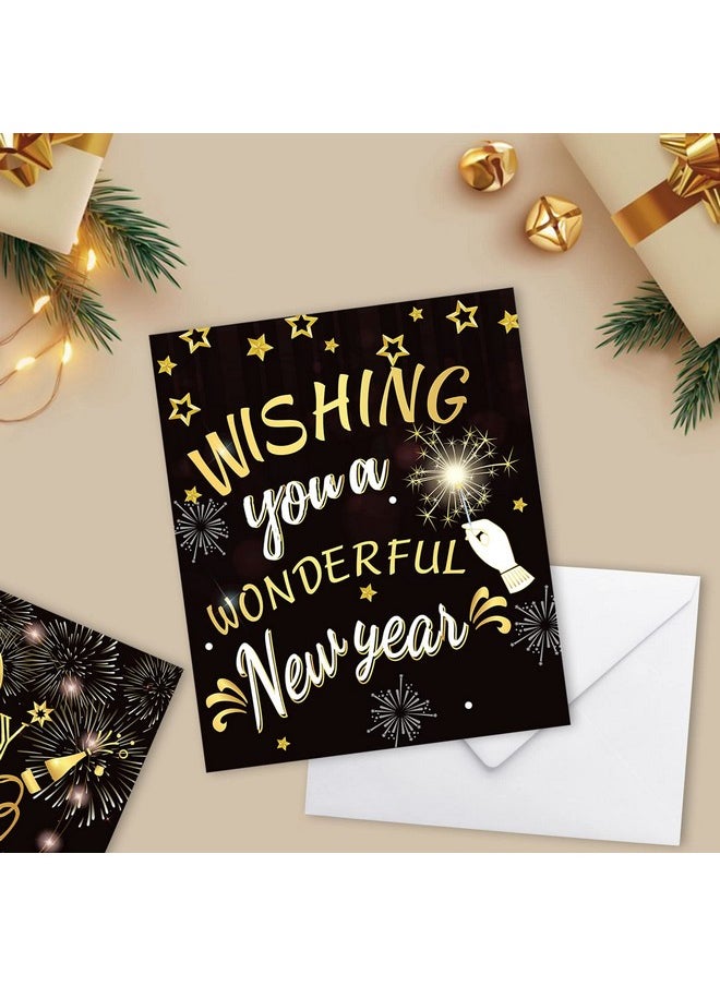 24 Pack Happy New Year Cards 2024 New Year Greeting Cards With Envelopes Happy New Year Card Winter Holiday Black Gold Greetings Cards New Year Gifts Presents For New Years Eve Party Supplies - pzsku/Z9A4865E2A5E03C6E609EZ/45/_/1720608173/d7fc1d42-9679-4244-9f35-8de509255b46