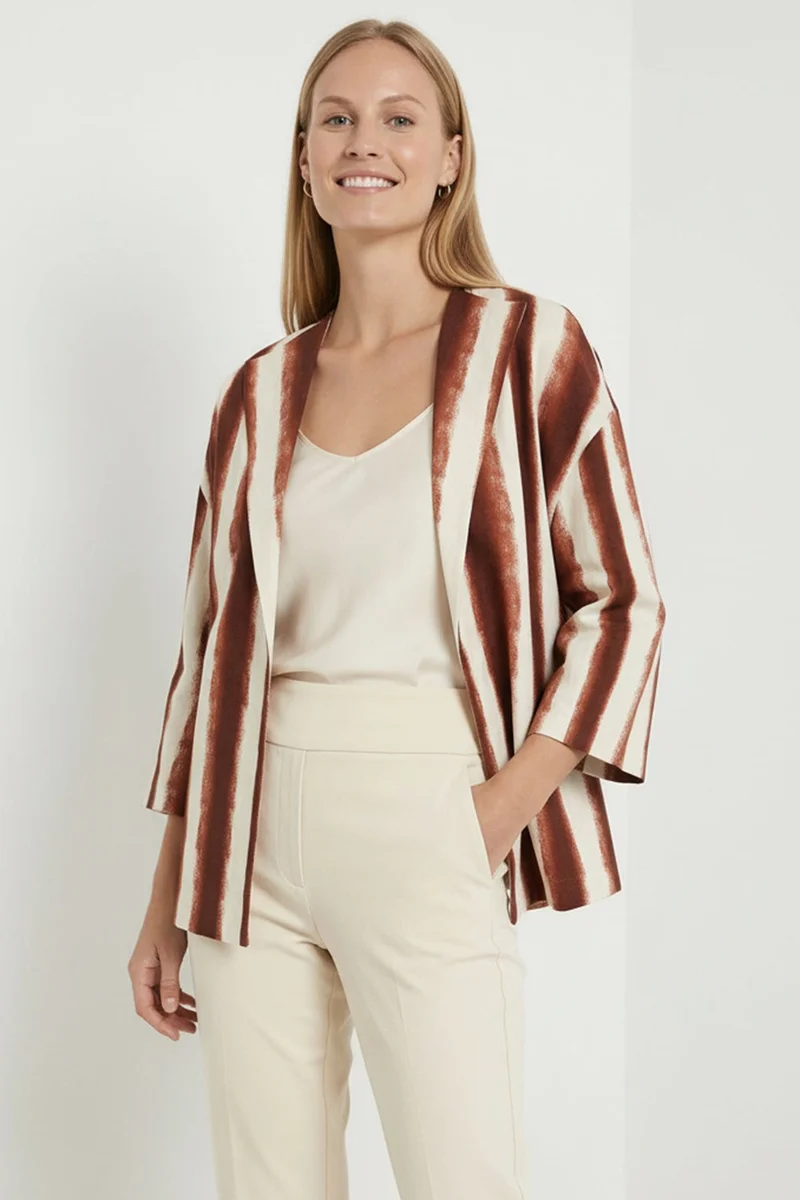 EXQUISE Truvaker Sleeve Jacket Collar Midi Jacket