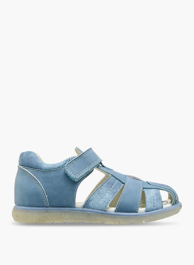 JUNIORS Solid Strappy Sandals with Hook and Loop Closure