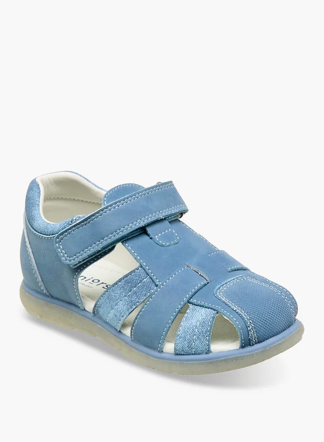JUNIORS Solid Strappy Sandals with Hook and Loop Closure