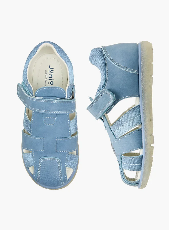 JUNIORS Solid Strappy Sandals with Hook and Loop Closure