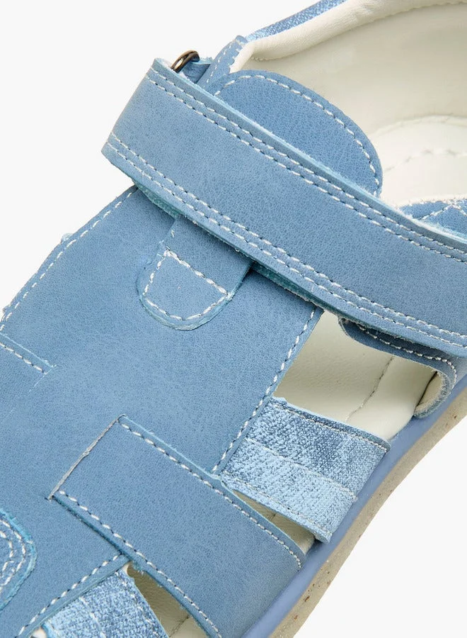 JUNIORS Solid Strappy Sandals with Hook and Loop Closure