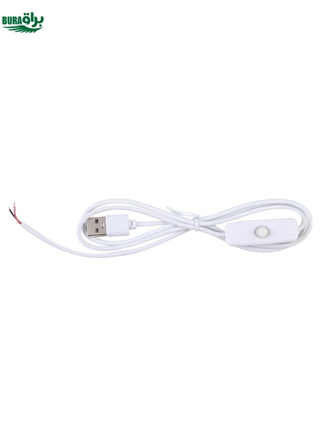 BURAQ 1m USB DC Cable with Switch(White) - Image 3