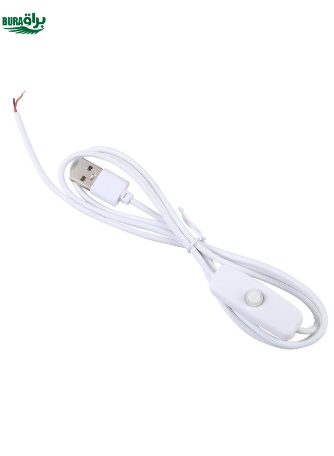 BURAQ 1m USB DC Cable with Switch(White) - Image 2