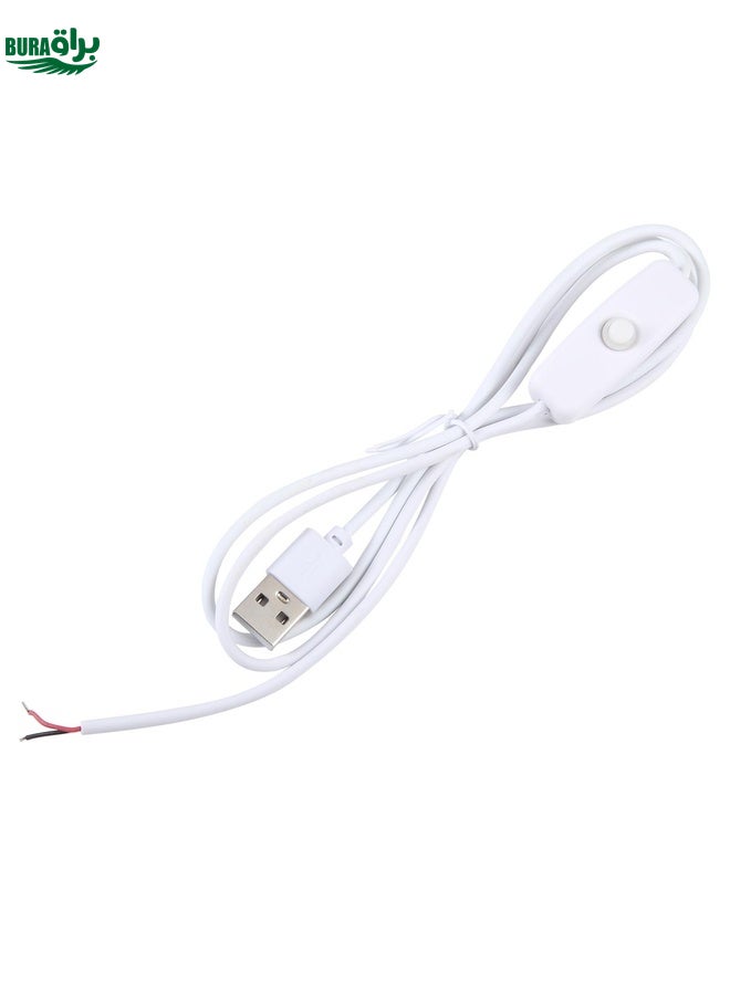 BURAQ 1m USB DC Cable with Switch(White) - Image 1