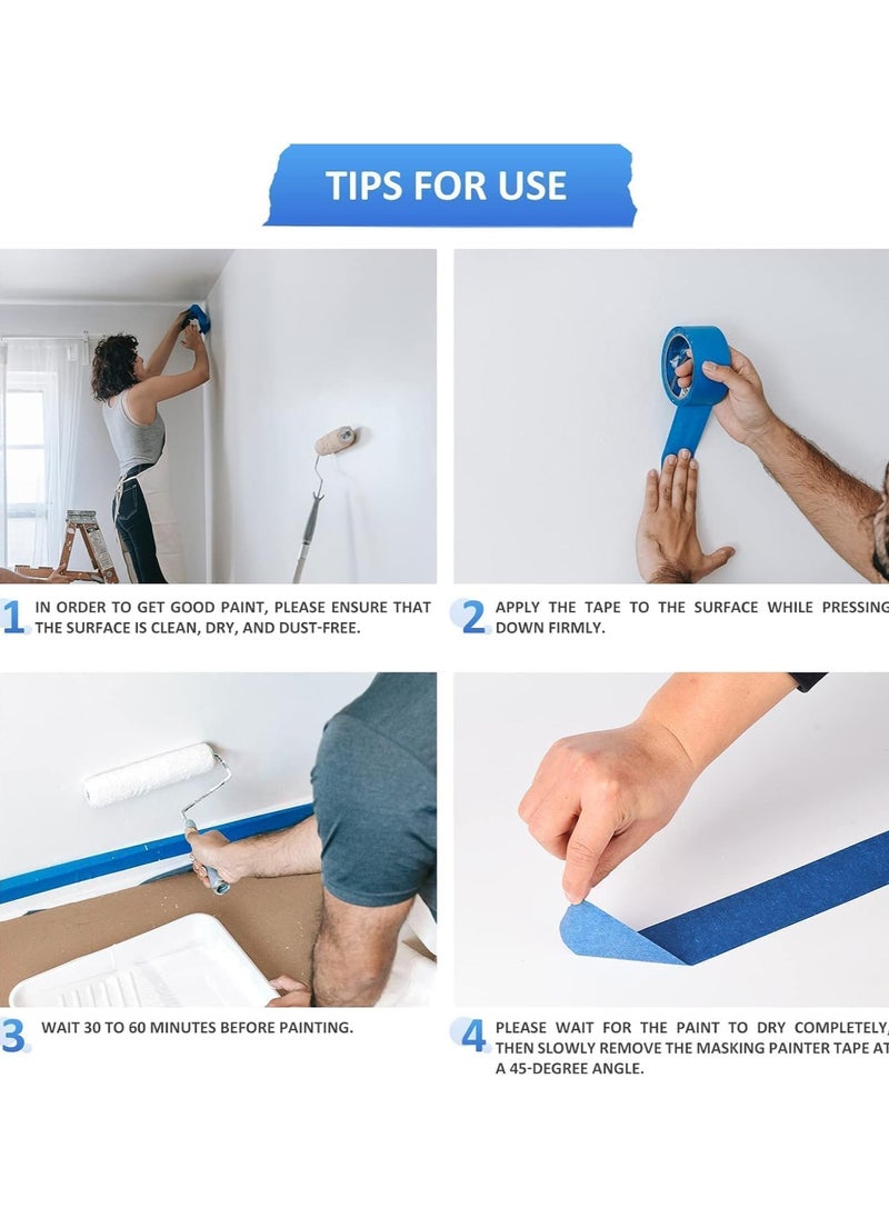 MARKQ [1 Roll] Blue Painter’s Tape - 1" x 20 Yards Masking Tape for Painting, DIY Crafts & Home Office Use  - Image 4