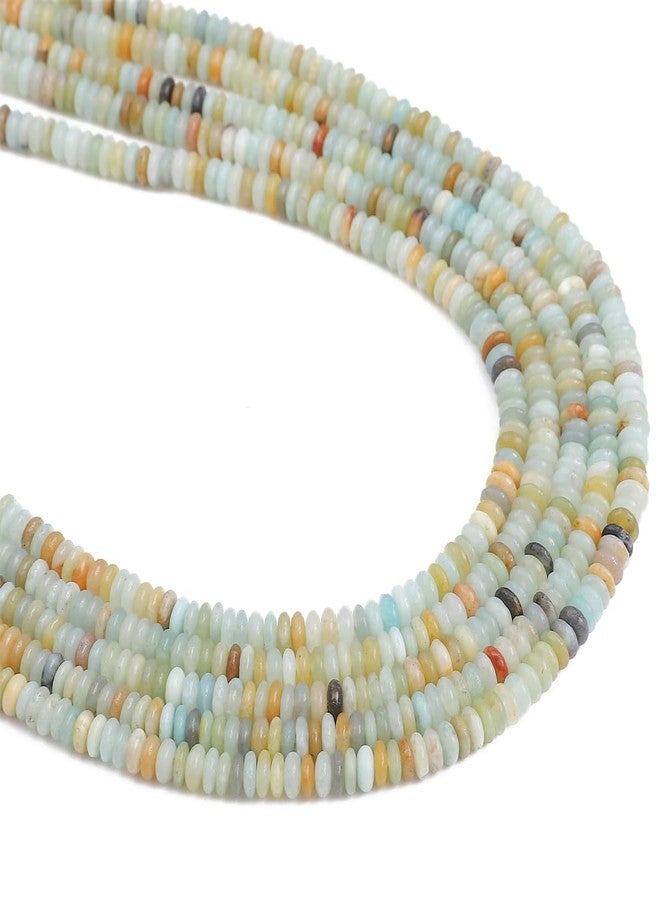BEADIA Natural Amazonite Spacer Beads Caps Rondelle Disk Loose Semi Gemstone for Beading Jewelry Making 4mmx2mm 38cm - Image 1