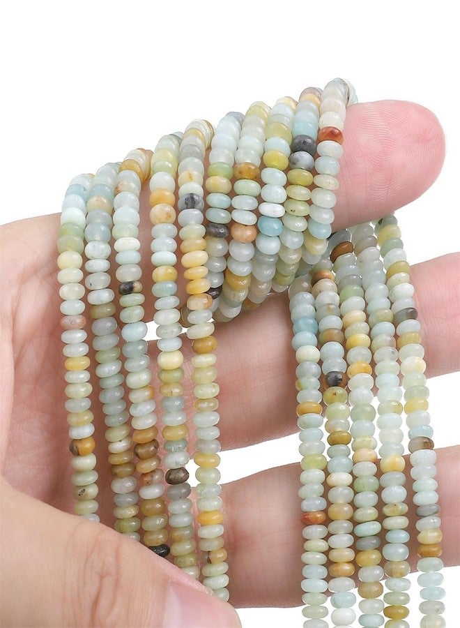 BEADIA Natural Amazonite Spacer Beads Caps Rondelle Disk Loose Semi Gemstone for Beading Jewelry Making 4mmx2mm 38cm - Image 4