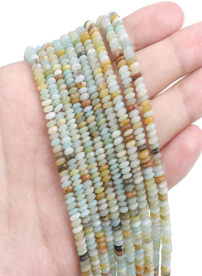 BEADIA Natural Amazonite Spacer Beads Caps Rondelle Disk Loose Semi Gemstone for Beading Jewelry Making 4mmx2mm 38cm - Image 3