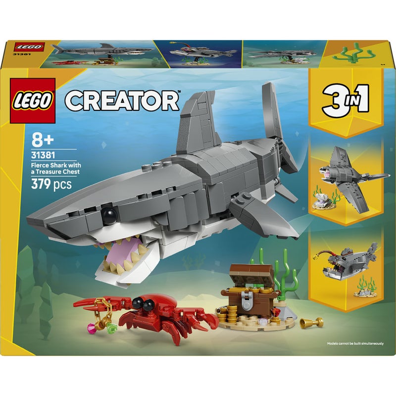 LEGO Creator 3in1 Fierce Shark with a Treasure Chest 31381 (Age 8+, 379 Pieces) - Image 2