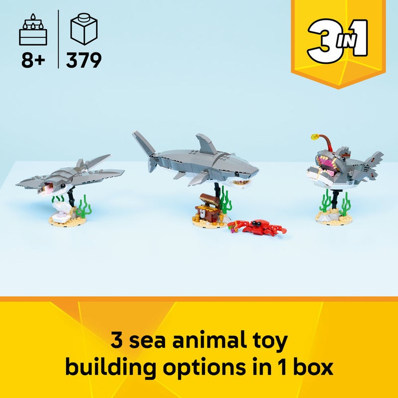 LEGO Creator 3in1 Fierce Shark with a Treasure Chest 31381 (Age 8+, 379 Pieces) - Image 3