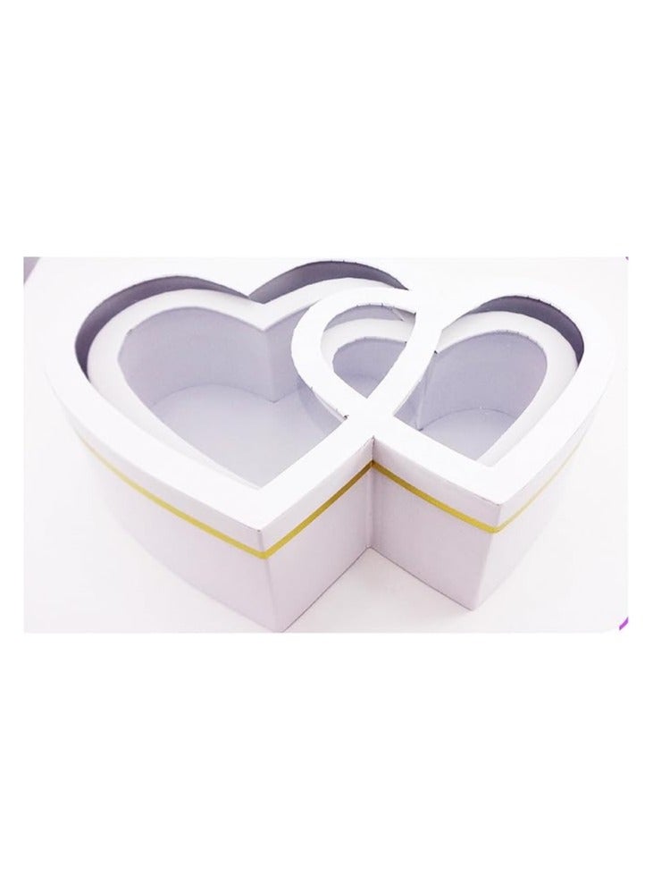 PARTY FUN Heart-Shaped Gift Box Set 2P 38x24x11.5 cm Premium Quality Perfect Design for Weddings Anniversaries Valentine’s Day and Special Occasions Large Heart Gift Boxes for Beautiful Packaging  - Image 1