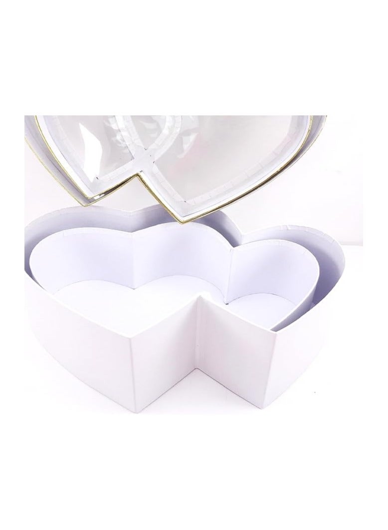PARTY FUN Heart-Shaped Gift Box Set 2P 38x24x11.5 cm Premium Quality Perfect Design for Weddings Anniversaries Valentine’s Day and Special Occasions Large Heart Gift Boxes for Beautiful Packaging  - Image 2