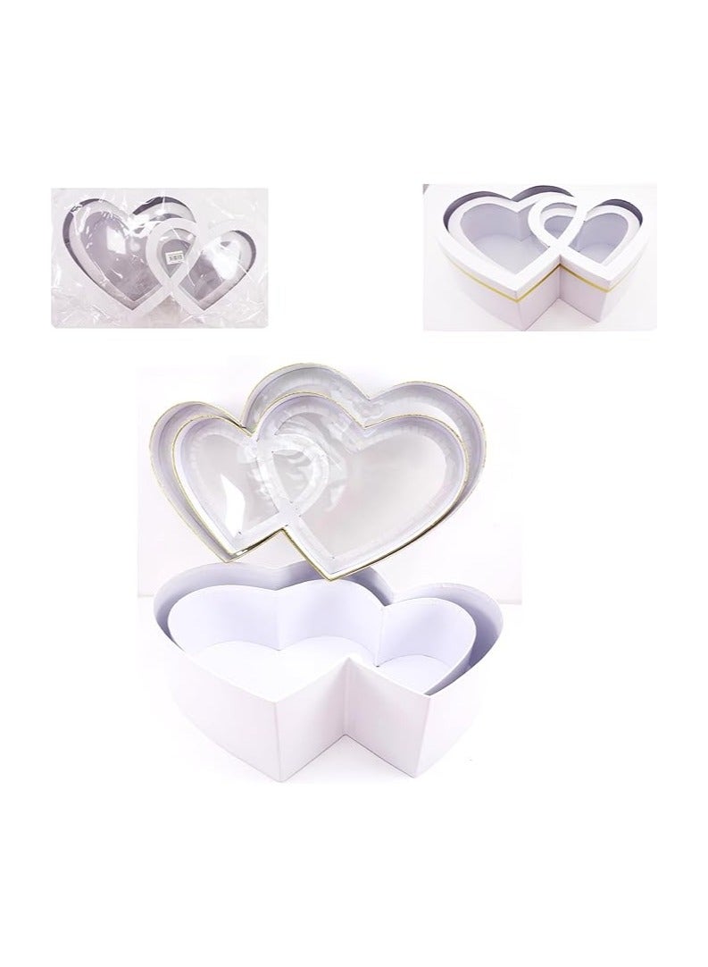 PARTY FUN Heart-Shaped Gift Box Set 2P 38x24x11.5 cm Premium Quality Perfect Design for Weddings Anniversaries Valentine’s Day and Special Occasions Large Heart Gift Boxes for Beautiful Packaging  - Image 3