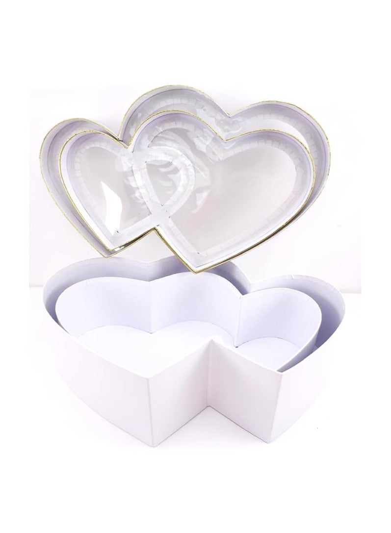 PARTY FUN Heart-Shaped Gift Box Set 2P 38x24x11.5 cm Premium Quality Perfect Design for Weddings Anniversaries Valentine’s Day and Special Occasions Large Heart Gift Boxes for Beautiful Packaging  - Image 4