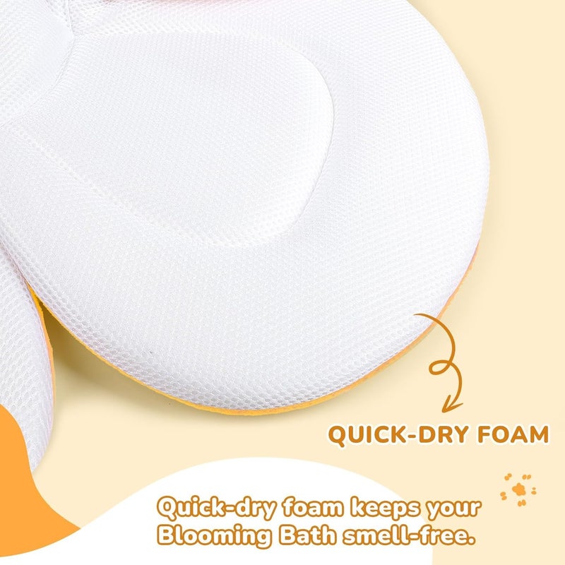 YooxArmor Baby Bath Pad for Infant Bathtub Sink, Non-Slip Flower Bathtub for Infants 0-6 Months, Soft Baby Sink Bath Cushion for Babies Bath Time, Newborns Bath Essentials Must Haves-Sunflower - Image 4