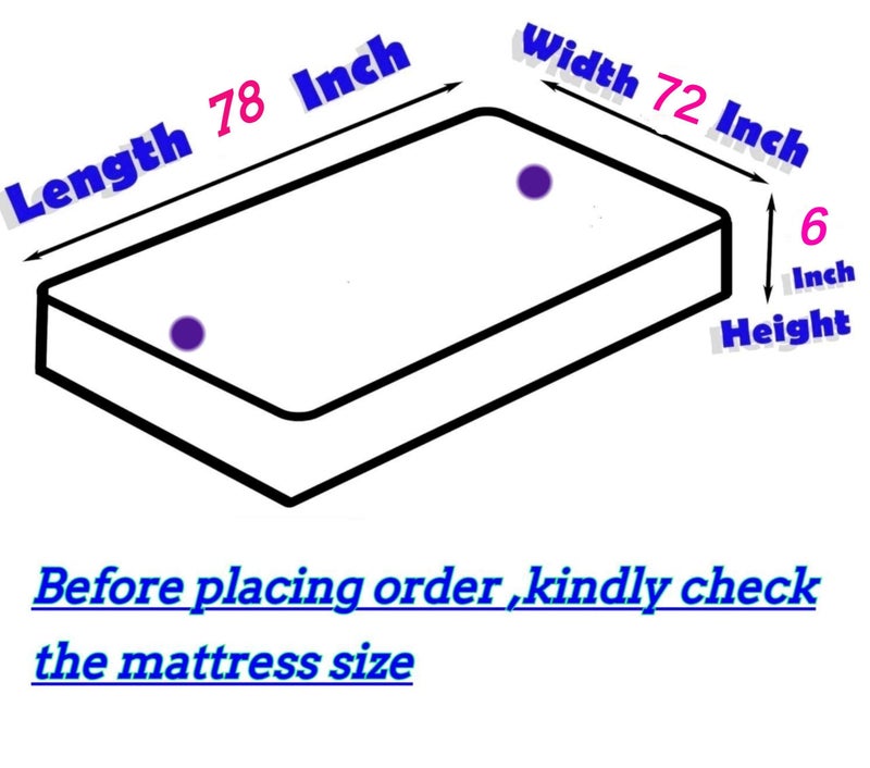 House Fox 6.5x6 Glace Cotton Mattress Cover King Double Bed (78x72x6 inch) with Zipper| Non-Shrink Heavy Fabric | Strong Zip with Metal Lock | Interlocked Stitching | 360 Degree Fully Covered - Image 3
