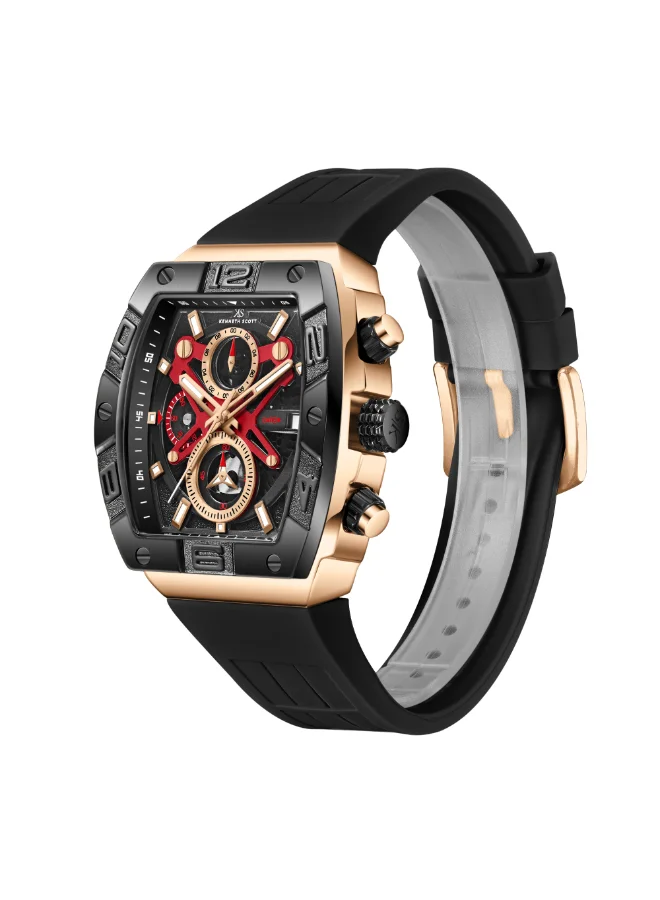 Kenneth Scott Men's Silicone Chronograph  Watch K26102-BSBB - 44 mm