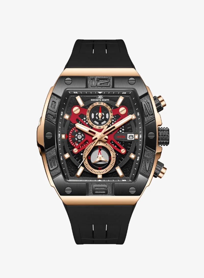 كينيث سكوت Men's Silicone Chronograph  Watch K26102-BSBB - 44 mm