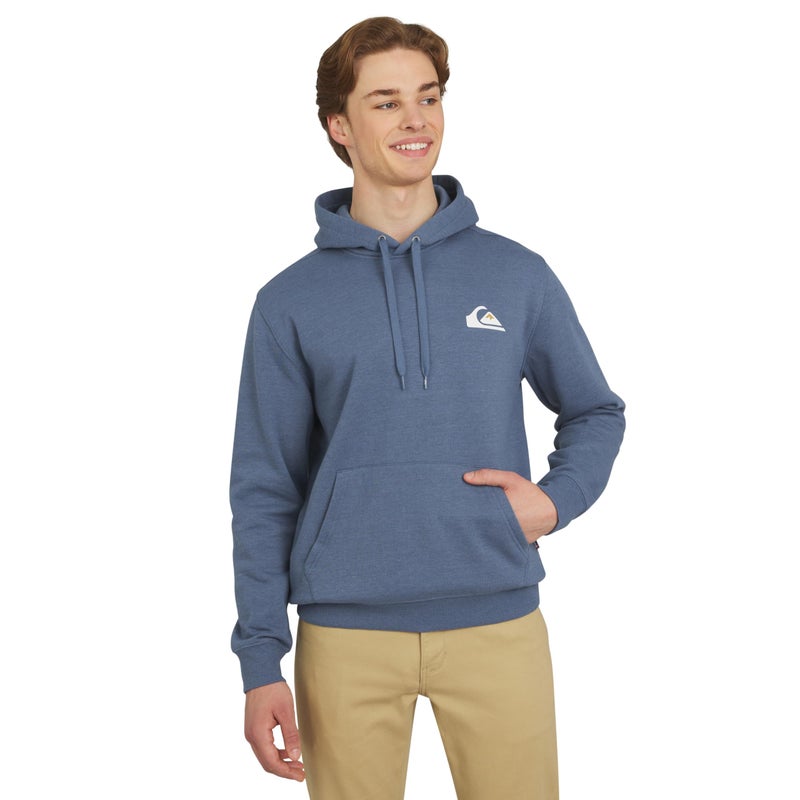 Quiksilver Men's Regular Fit Super Soft Fleece Midweight Pullover Hooded Sweatshirt, Navy Heather, Large - Image 1