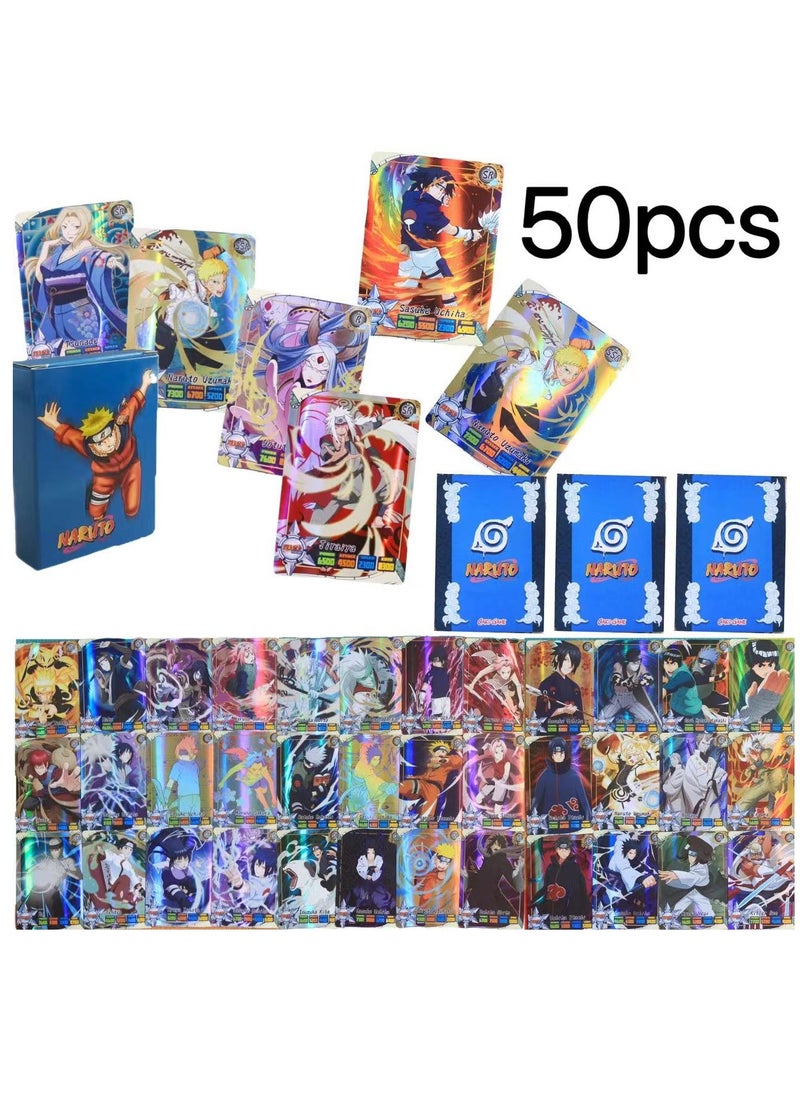 Naruto - 50 حزمة من بطاقات Naruto Vmax Gx Energy Card Series Rare Battle Trainer Kids بطاقات مجموعة مخصصة خاصة - Image 1