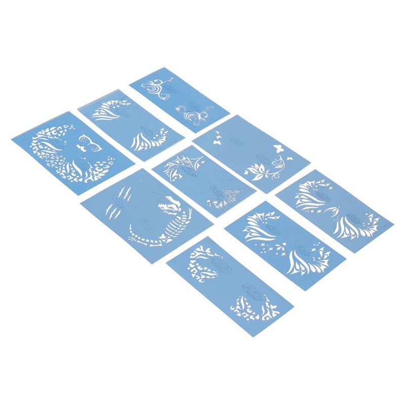 Face Painting Stencils Kit 9 Reusable PET Templates Skin Safe Easy To Clean - Washable Paint Stencils for Halloween Party Cosplay Holiday DIY Performances - Image 4