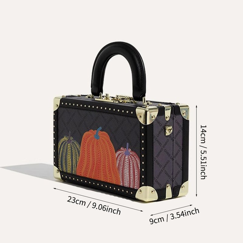 Original Design Happy Pumpkin Box Bag High-Definition Fashion Shaped Hard Box Satchel Shoulder Crossbody Bag - Image 3
