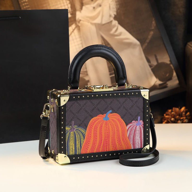 Original Design Happy Pumpkin Box Bag High-Definition Fashion Shaped Hard Box Satchel Shoulder Crossbody Bag - Image 2