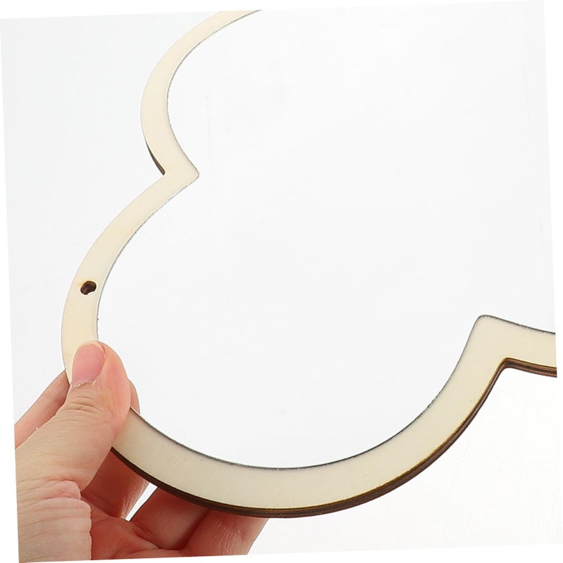 Cloud Shaped Wood Frame Wall Mirror Small Size For Bedroom Bathroom Entryway Decor - Image 5