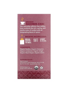 Equal Exchange Equal Exchange, Organic Rooibos Chai, Herbal Tea, Caffeine-Free, 20 Tea Bags, 1.41 oz (40 g)  - Image 2