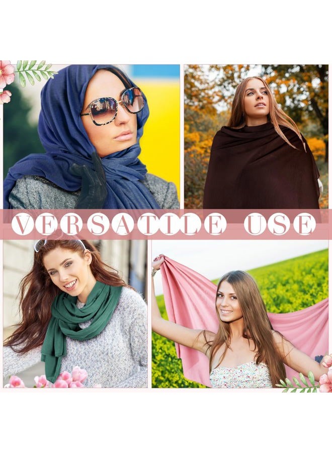 Bunnycool 6 Pack Hijab Scarves for Women Muslim Head Wraps Jersey Hijab Soft Long Scarf Wrap for Muslim Cotton Shawl, Bright Colors, 31.5 x 70.9 inches - Image 4