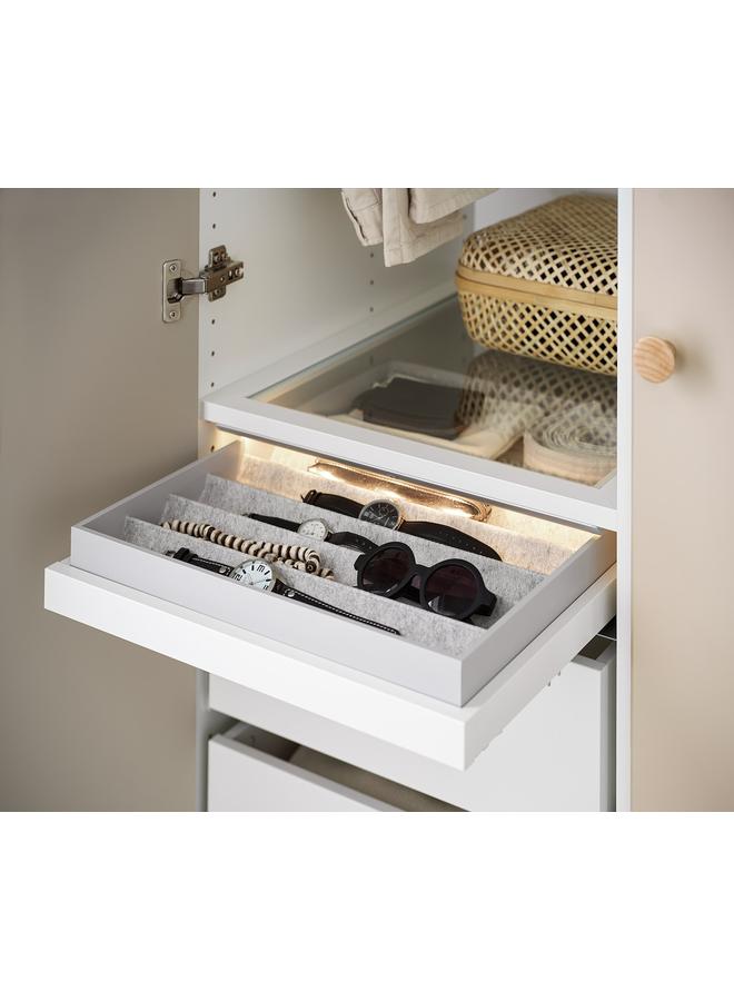 زبون ملحق مع مقصورات، رمادي فاتح، 40X53X5 سم - Image 3