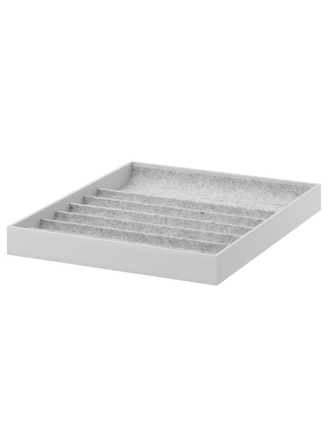 زبون ملحق مع مقصورات، رمادي فاتح، 40X53X5 سم - Image 1