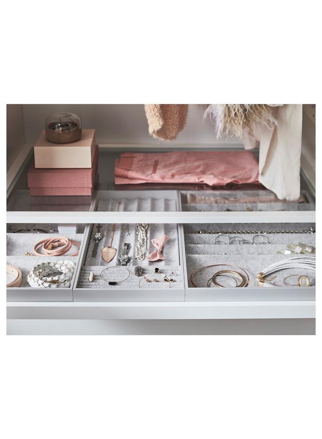 زبون ملحق مع مقصورات، رمادي فاتح، 40X53X5 سم - Image 4