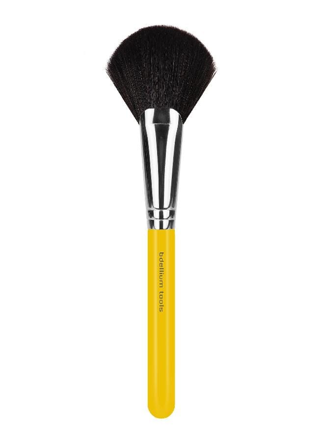 Bdellium Tools Professional Makeup Brush - Studio Series 991 Powder Fan - With Soft Synthetic and Natural Mixed Fibers, For Defining the Cheekbones (Yellow, 1pc) - Image 1