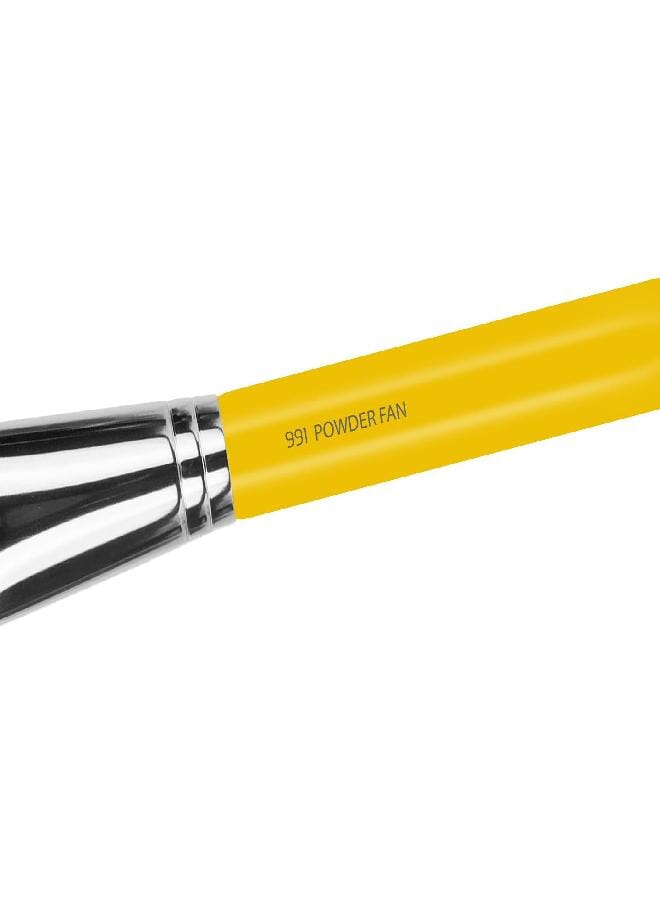 Bdellium Tools Professional Makeup Brush - Studio Series 991 Powder Fan - With Soft Synthetic and Natural Mixed Fibers, For Defining the Cheekbones (Yellow, 1pc) - Image 4