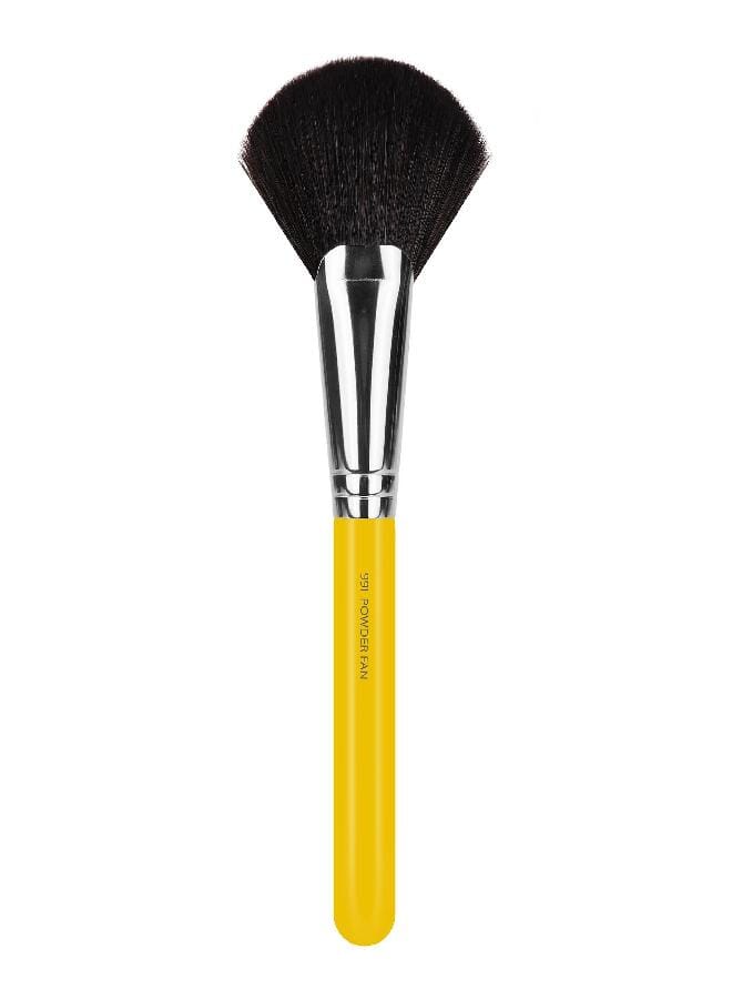 Bdellium Tools Professional Makeup Brush - Studio Series 991 Powder Fan - With Soft Synthetic and Natural Mixed Fibers, For Defining the Cheekbones (Yellow, 1pc) - Image 3