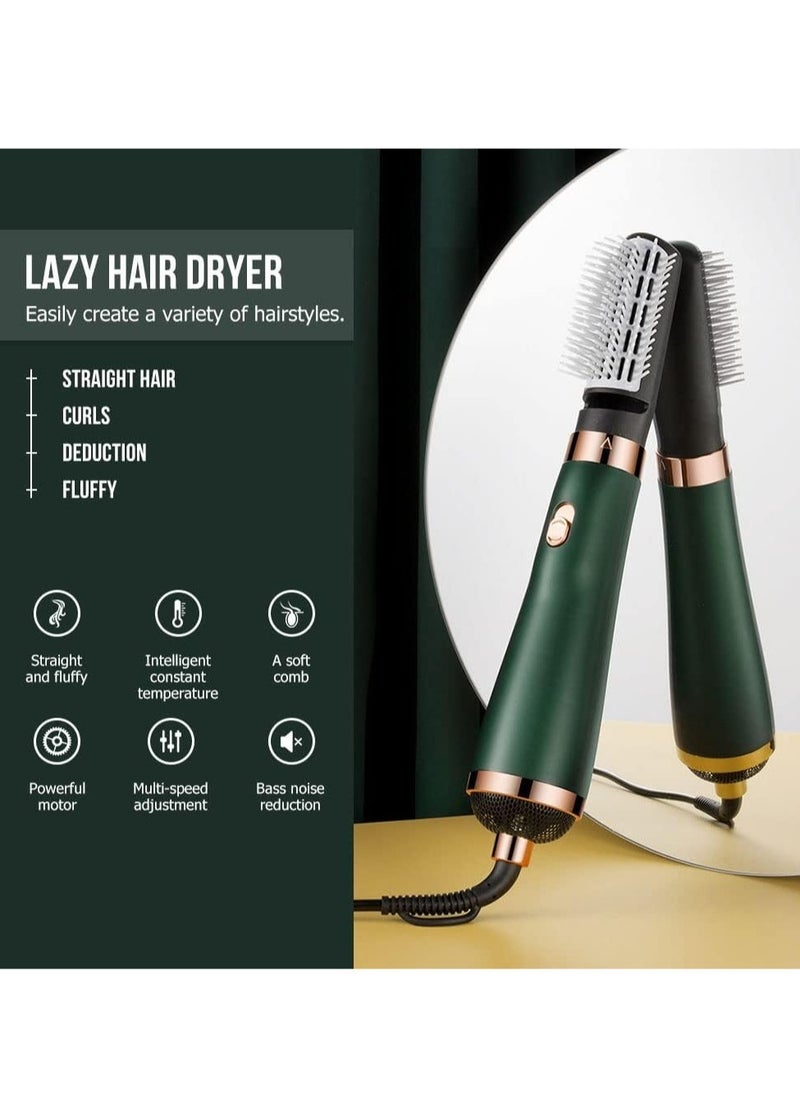 ELTRAZONE - 3 in 1 Hair Dryer Brushes Electric Blow Rotating Hot Air Comb For Curler Straightener Professional Negative Ionic Hair Styler (green) - Image 1