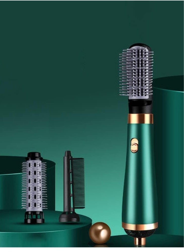 ELTRAZONE - 3 in 1 Hair Dryer Brushes Electric Blow Rotating Hot Air Comb For Curler Straightener Professional Negative Ionic Hair Styler (green) - Image 1