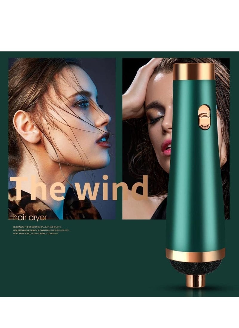 ELTRAZONE - 3 in 1 Hair Dryer Brushes Electric Blow Rotating Hot Air Comb For Curler Straightener Professional Negative Ionic Hair Styler (green) - Image 1
