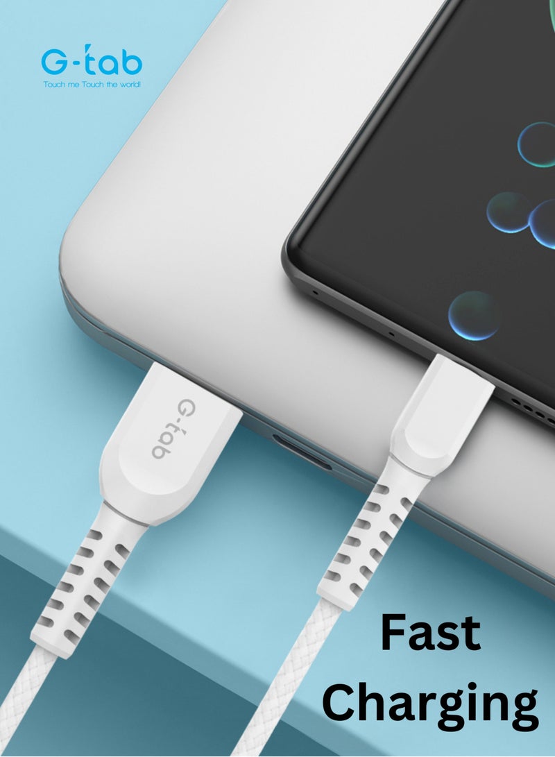 G-Tab GCL01, High Quality Cable,  3A, AWG 24/30, 480 Mbps Data Transfer Rate, Fast Charging, Nylon Braided, 1.5 M Long, Type - C to Lightning Cable for iPhone, iPad, iPod, MacBook - Image 3
